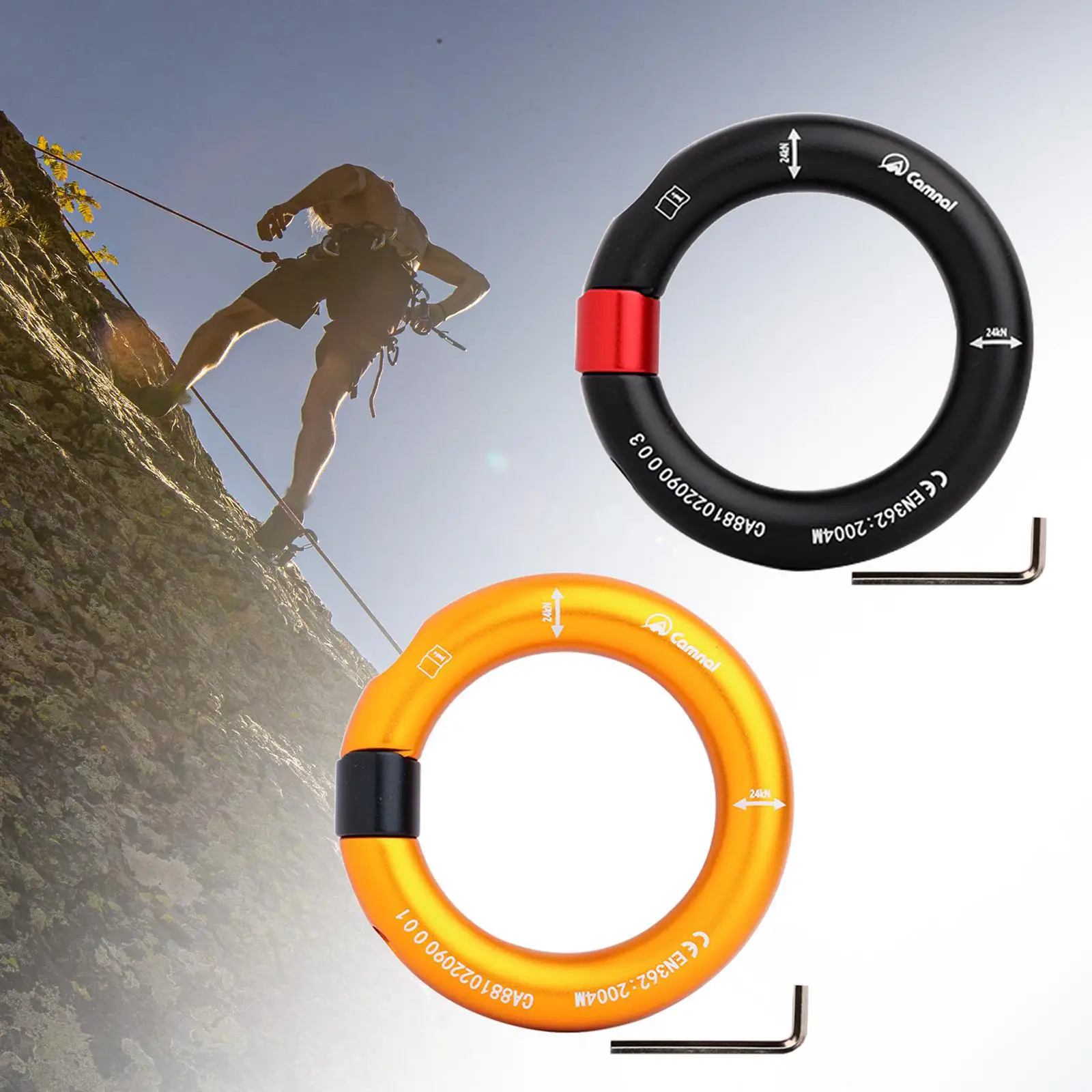 Rock Climbing O Rings Rescue Arborist Hammock Aerial Work 24kN Rappel Ring