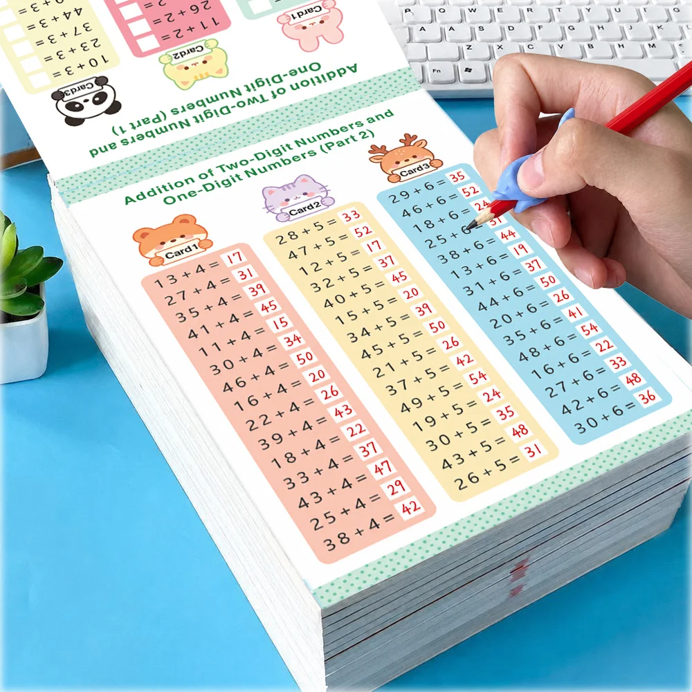 Arithmetic Within 100 Math Workbook 64 Pages Kids Addition Subtraction Daily Drills Kindergarten Early Calculation Practice Book