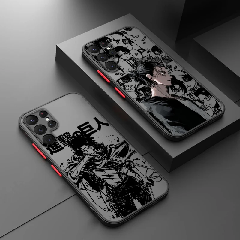 Anime Attack On Titan Cool Samsung A72 A54 A53 A52S A34 A32 A33 A24 A23 A22S A02 Lite Frosted Translucent Phone Case