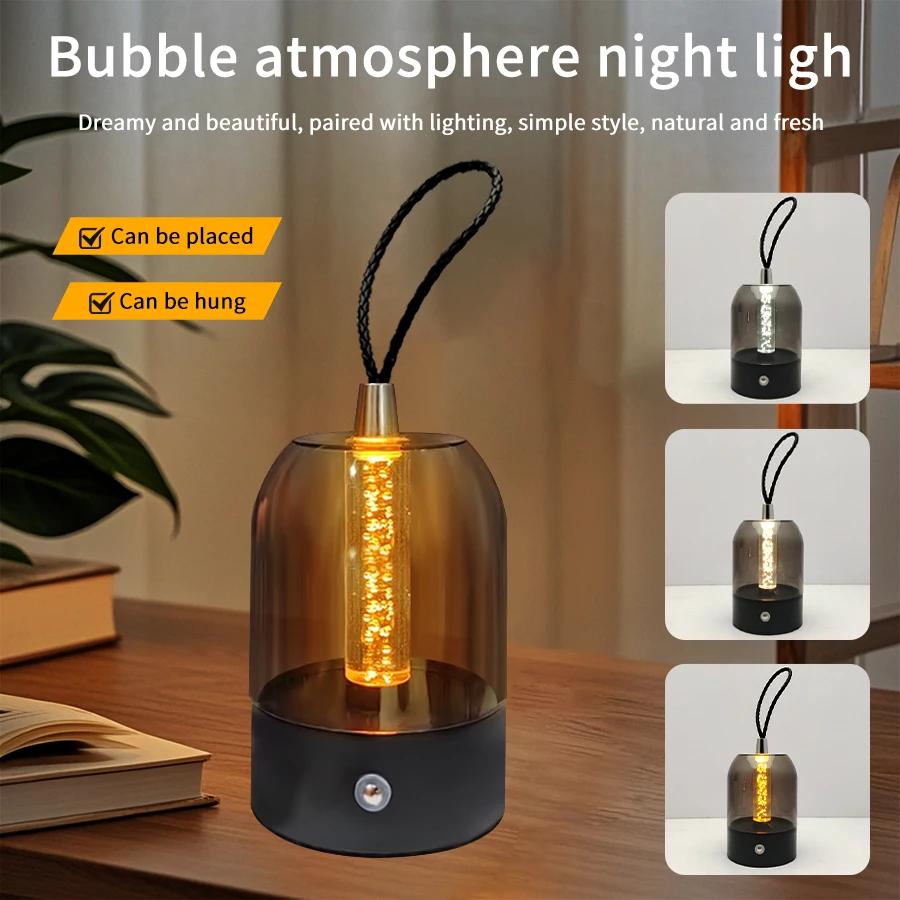 

Светодиодная сенсорная настольная лампа, перезаряжаемый ночник, 3-цветная прикроватная лампа с регулируемой яркостью для спальни, бара, уличные фонари для кемпинга