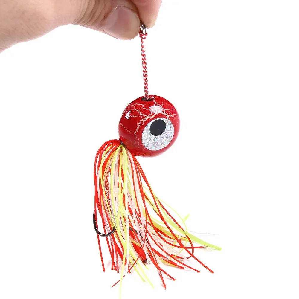 

1PCS 20/40/60/80/100/120g Lead Head Whiskers Lead Drops Big Head Sea Fishing Hooks Rubber Skirt Sea Fishing Lure Artificial Bait