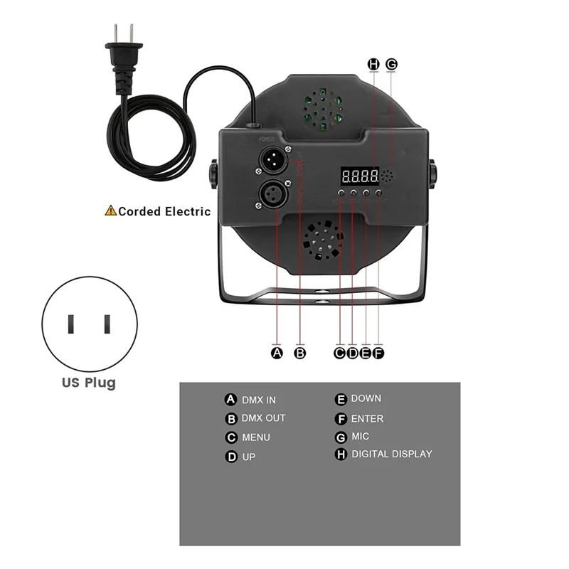 

ABAE-DJ Uplighting RGB Stage Light Corded 36 LED With Control For Wedding Party Club Christmas Lighting(2 Pack) US Version US Pl
