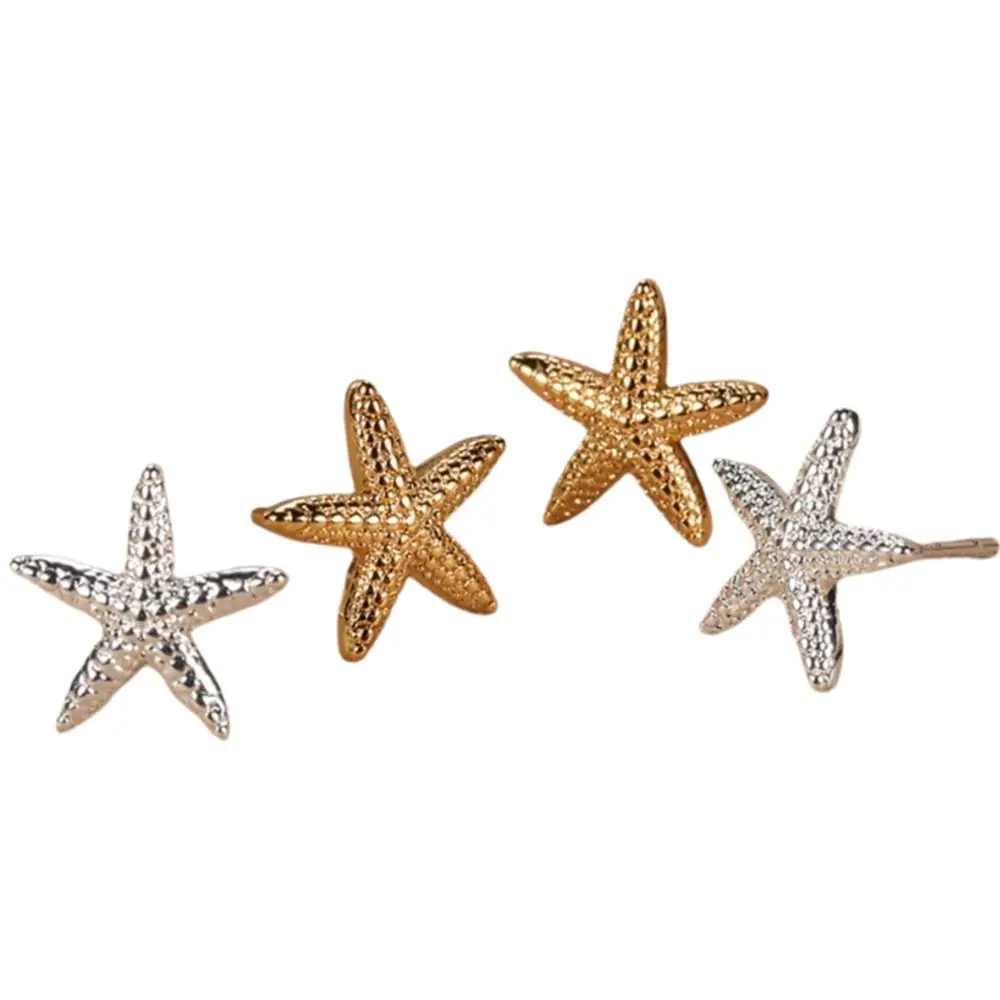 

High Quality Metal Earrings for Women Ocean Style Gold Color Starfish Earrings Ear Studs Beach