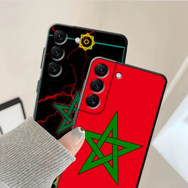 For Samsung S22 Ultra 5G S20 FE S21 Plus Note 20 10 S10 Lite S10e S9 S7 S8 S20FE Note20 Note10 Phone Funda Morocco Flag Soft