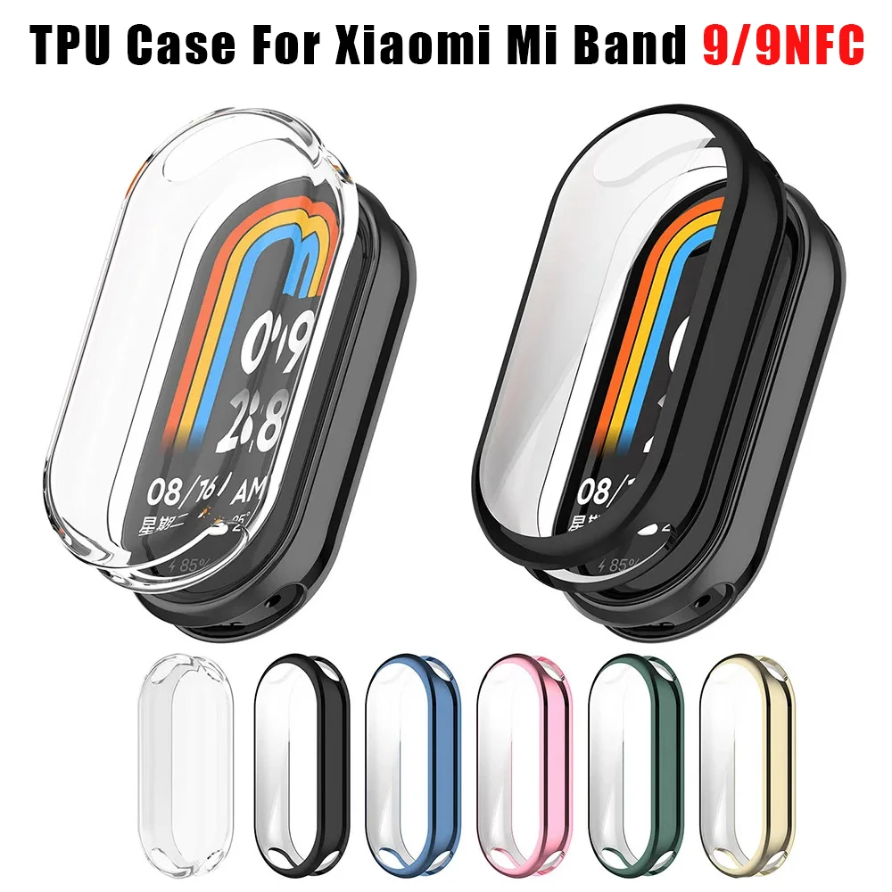 Custodia morbida impermeabile con protezione per schermo per Xiaomi Mi Band 9 Ceramic Special Edition Custodia protettiva in TPU ultrasottile Mi Band 8