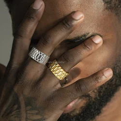 Stylish Stainless Steel Presidential Watch Link Rings for Men Male Gifts Jewelry