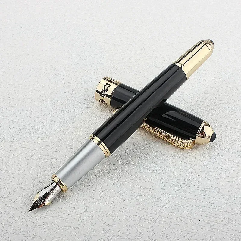 

New Jinhao Dragon Fountain Pen Steel Metal F Nib Vintage Pens Office Signature Stationery