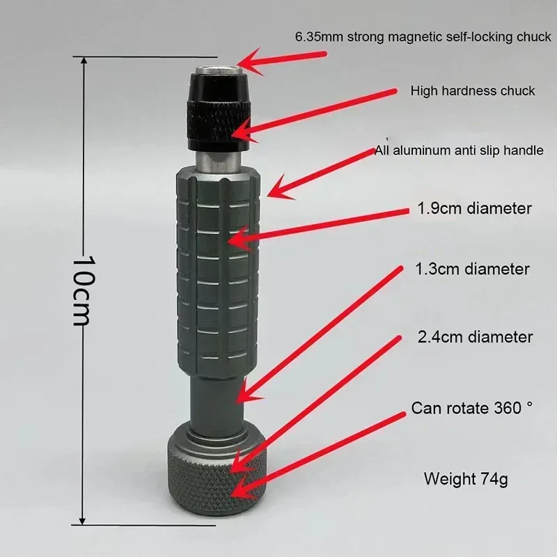 With Screwdriver Head Self-locking Universal Handle Mini Multifunctional Screwdriver Aluminum Hexagonal Alloy Repair 6.35mm Tool