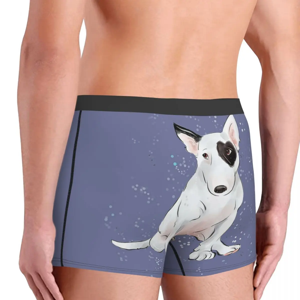 Humor Boxer Shorts Panties Men English Bull Terrier Dog Underwear Mid Waist Underpants for Homme