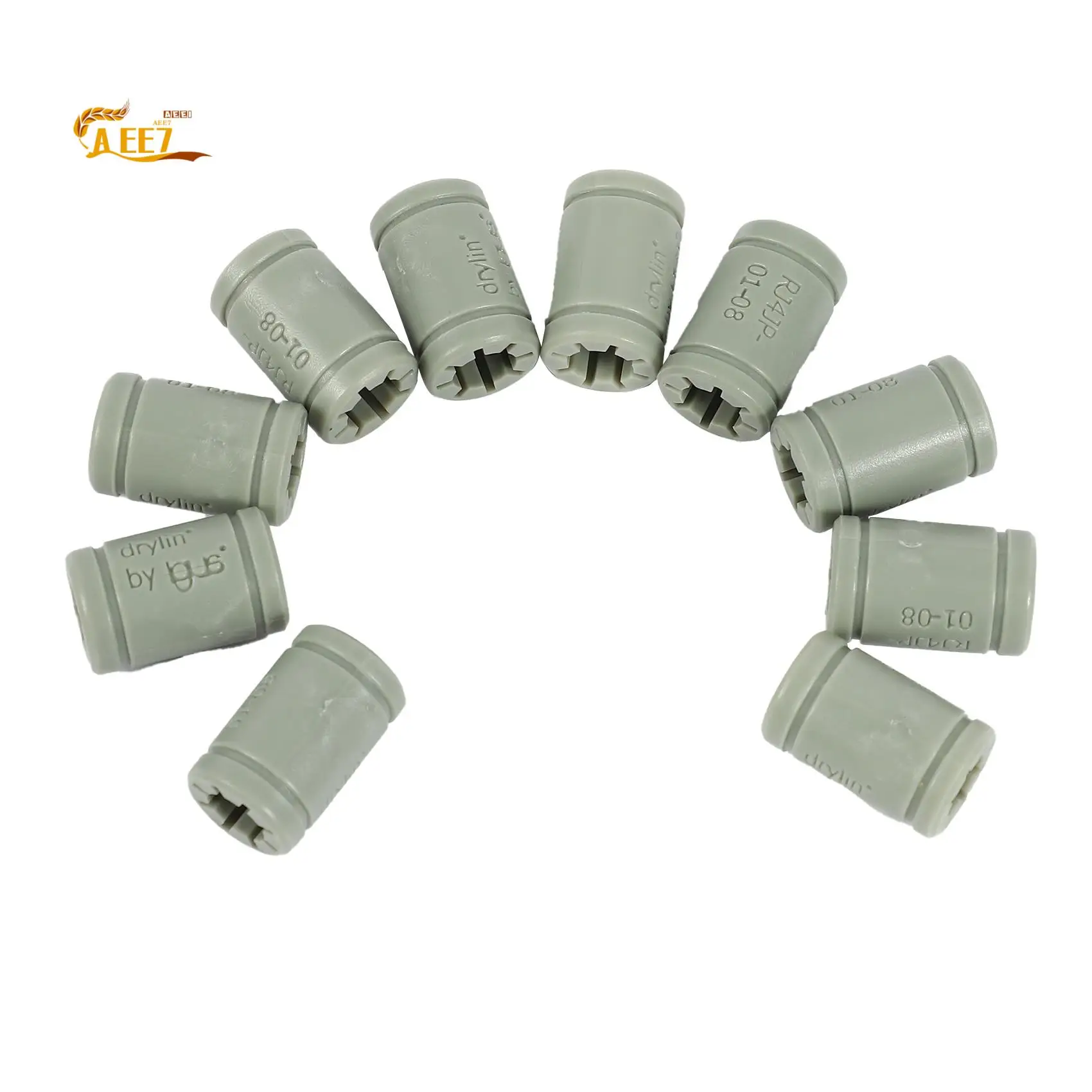 AEE7-10Pcs Plastic 8 Mm Linear Anet Bearing Same As Rj4jp-01-08 Ball Bearing For Anet A8 Prusa I3 3D Printer