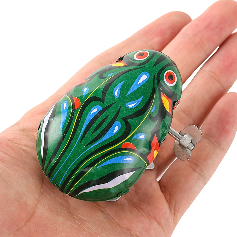 1/2pcs Vintage Metal Clockwork Frog Jumping Mechanical Simulation Frog & Creative Desk Decor for Office Classroom & Living Room