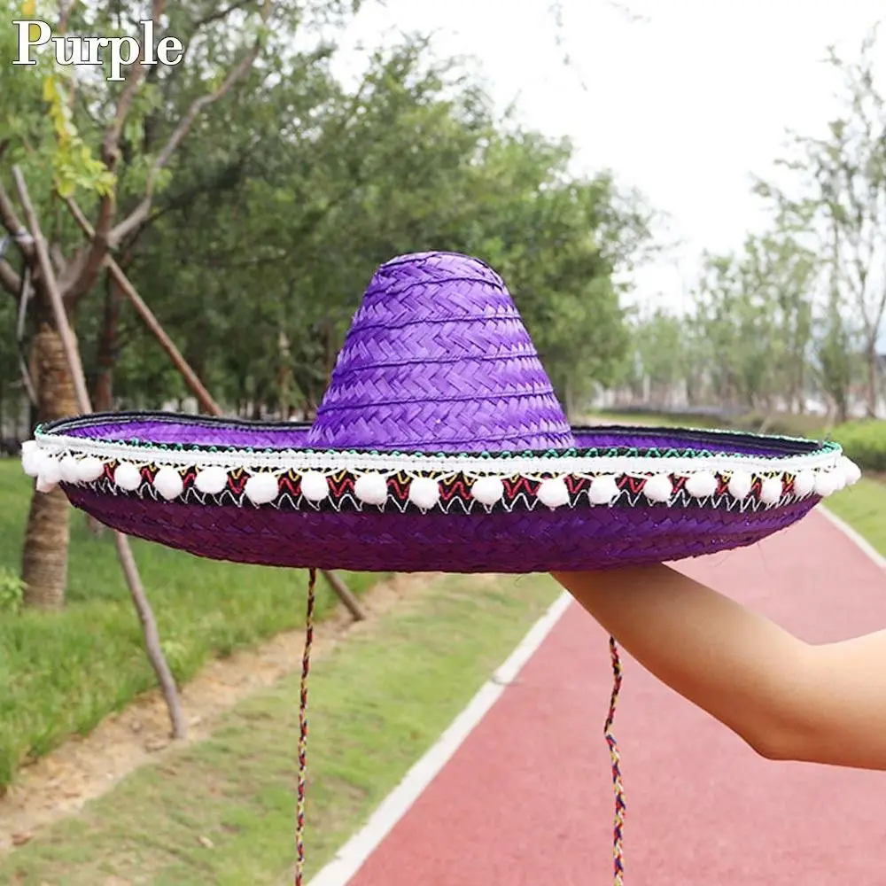 Hand‎ Woven Brazillian Purple Straw Hat Beach Sun Woven Purple Raffia Sun Hat - Purple Sun | NOVICA main image 4