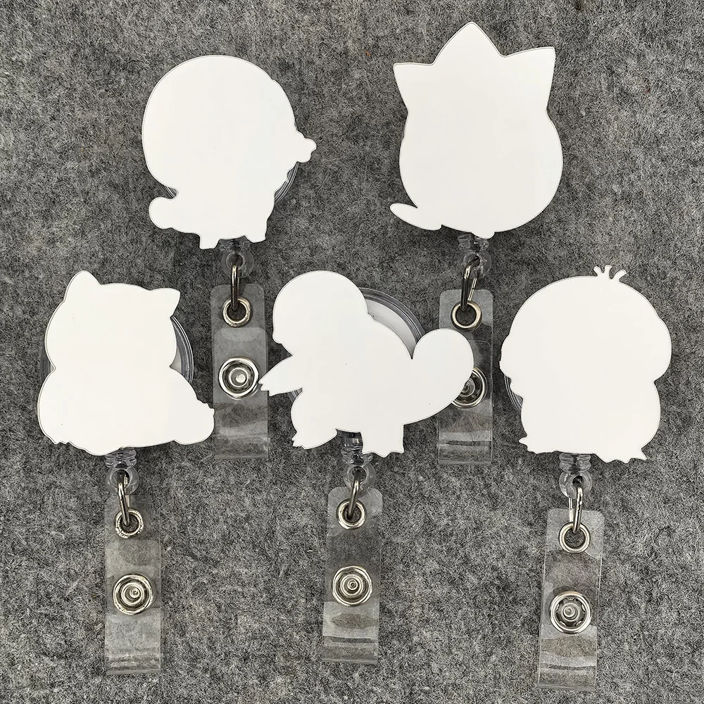 Cute Cartoon Animals Style Badge Reel Nurse Workers Enfermera ID Holder Girl Boy Retractable Name Card Holder Accessory