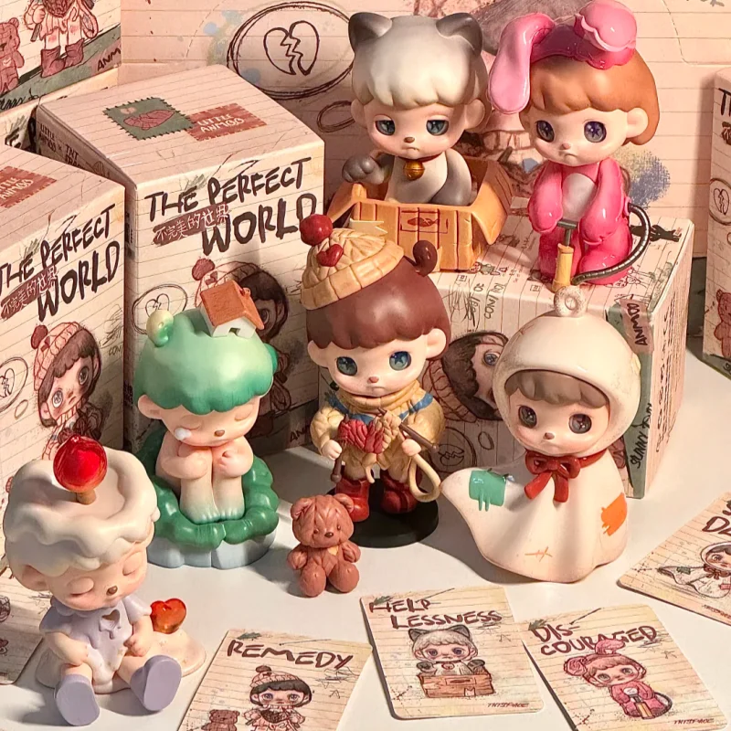 حقيقية Anmoo سلسلة العالم غير المثالي لطيف ألعاب شخصيات الحركة Kawaii شخصيات كرتونية صندوق أعمى دمى لعبة هدية لفتاة والأطفال