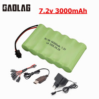 7.2V 3000mAh NIMH Battery with Charger Set For Rc Toy Cars Boats Guns Truck Ni-MH AA 2800mAh 7.2v Rechargeable Battery Pack