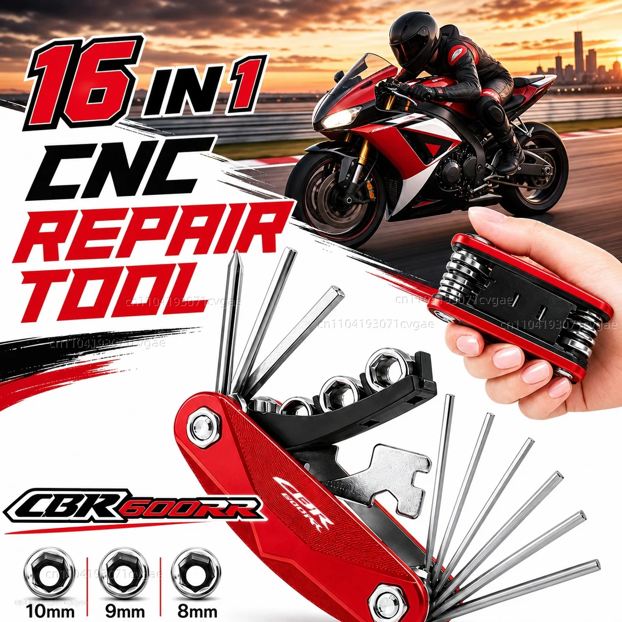Kit di Riparazione per Moto Honda CBR 600RR CBR600RR 2004-2022, Set Multifunzionale con Cacciavite, Chiave Inglese, Chiavi Esagonali, Kit Portatile per Moto