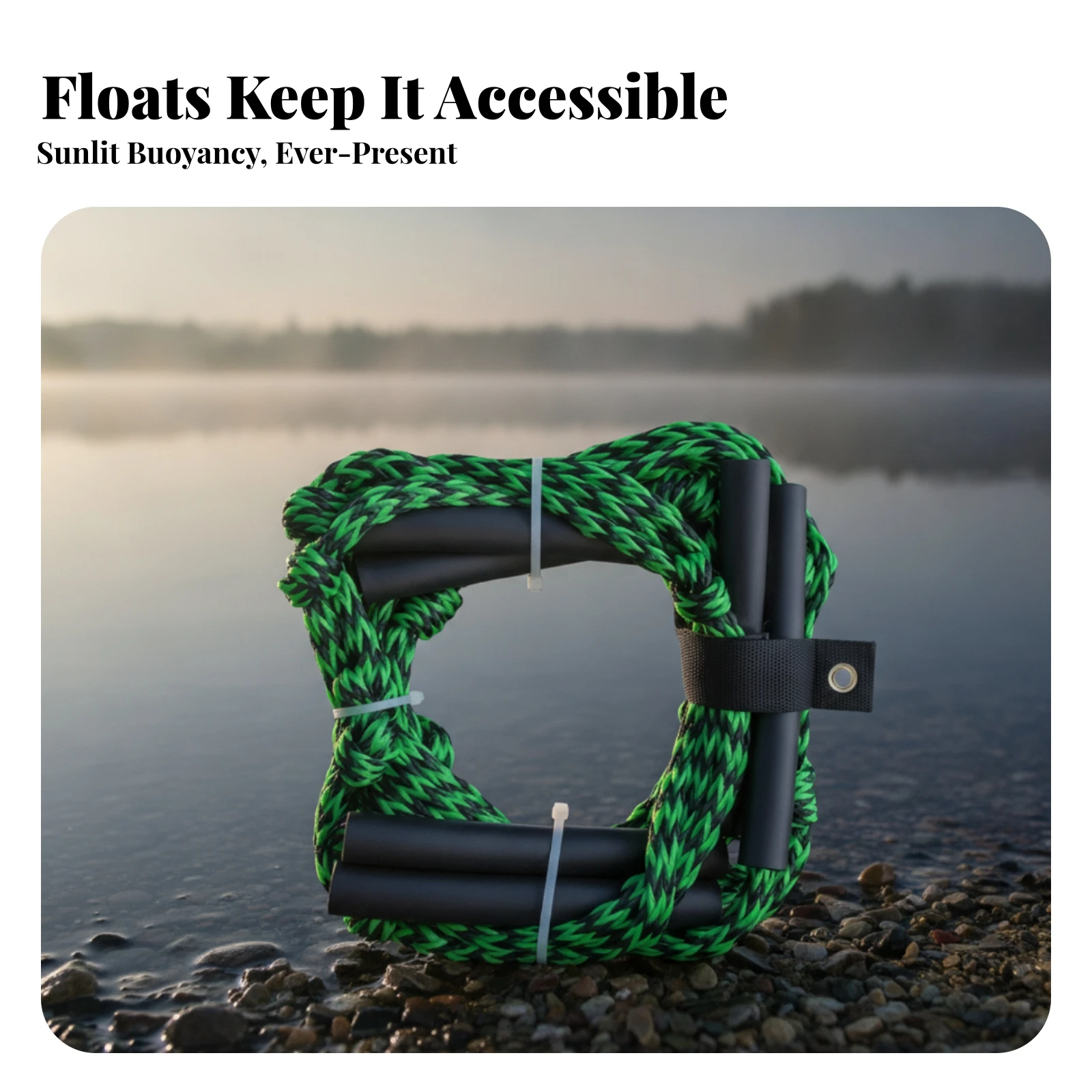 Floating Tow Rope Buoyant Braided Tow Rope with Floating Tubes Tangle-Tangle-Free Long-Lasting for Surfers, Wave Riding Towing