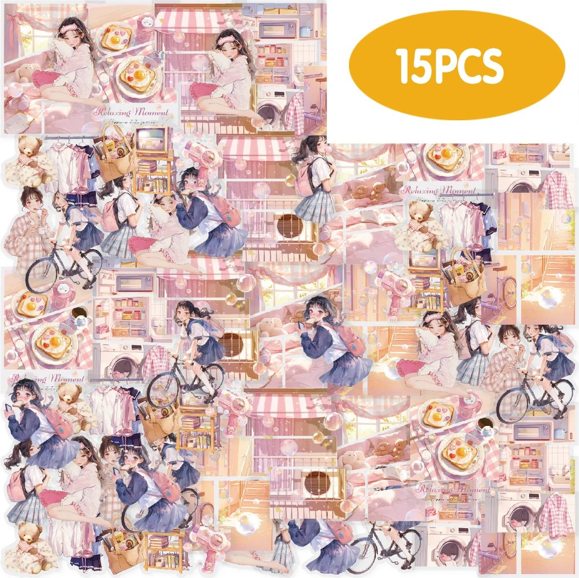 

Etori Life 15Pcs Morning Light Companion Pink Cute Jk Girl Pattern Pet Stickers for Decoration on Laptops, Phone Cases, Suitcases, Scrapbooks, Photo Albums, Room Decoration, Girl Stickers, Children's Stickers