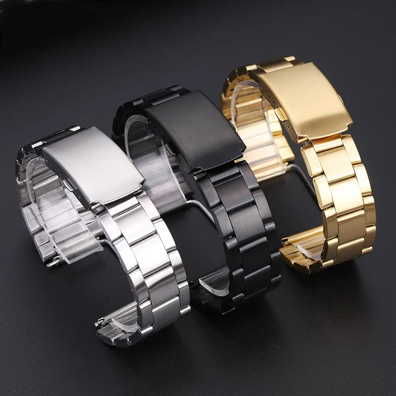 18mm raised stainless steel watchband for Casio watch AE-1200WH/1300WH/1500 strap A158/168/159 F91 series metal strap bracelet