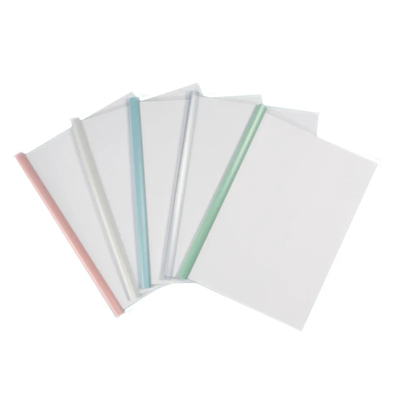 10 Pcs colore trasparente Draw Rod Folder File Report riprendi cartella A4 Draw Rod Folder Clip per asta di plastica