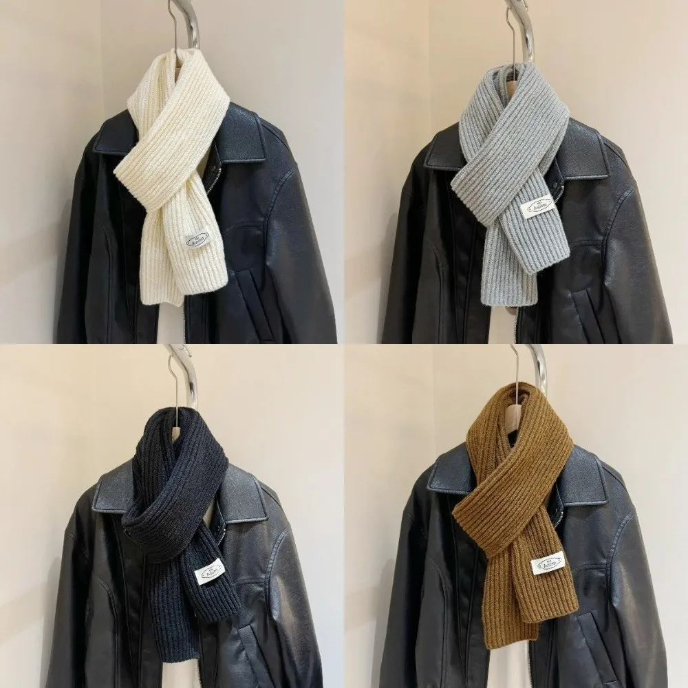 

New Knitted Neck Warmer Coldproof Windproof Neckerchief Warm Solid Color Scarves Bib Autumn and Winter