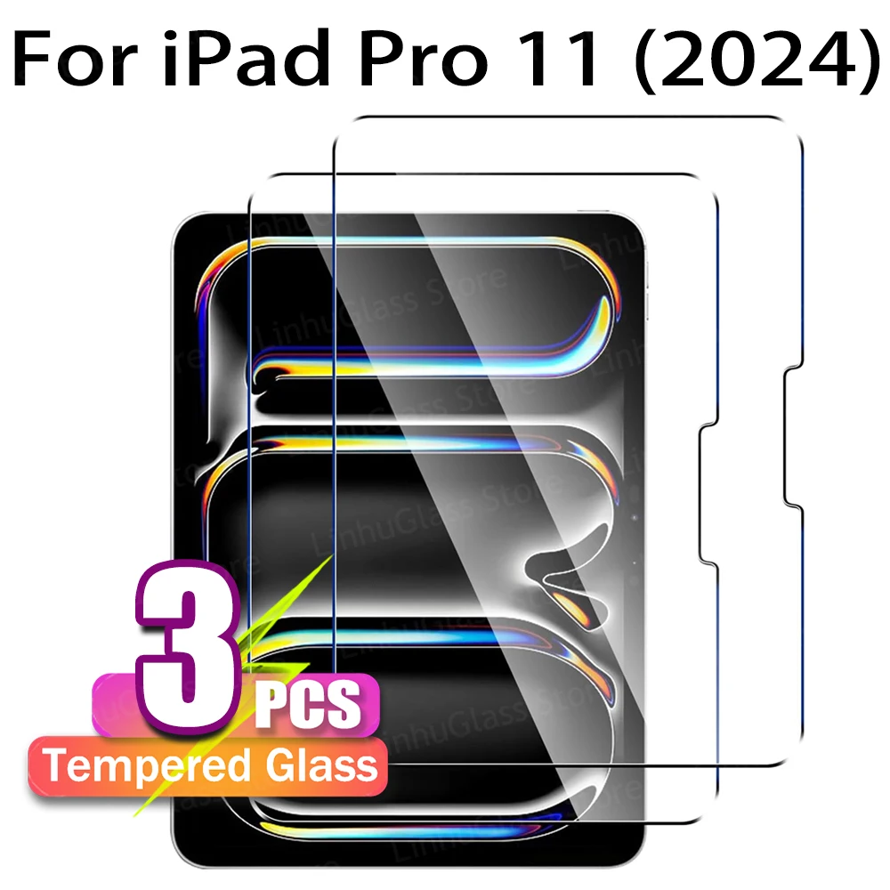 Screen Protector for iPad Pro 11-inch (M4) 2024,Tempered Glass Film Ultra Clear,Anti Scratch,Bubble-Free, A2836 A2837 A3006