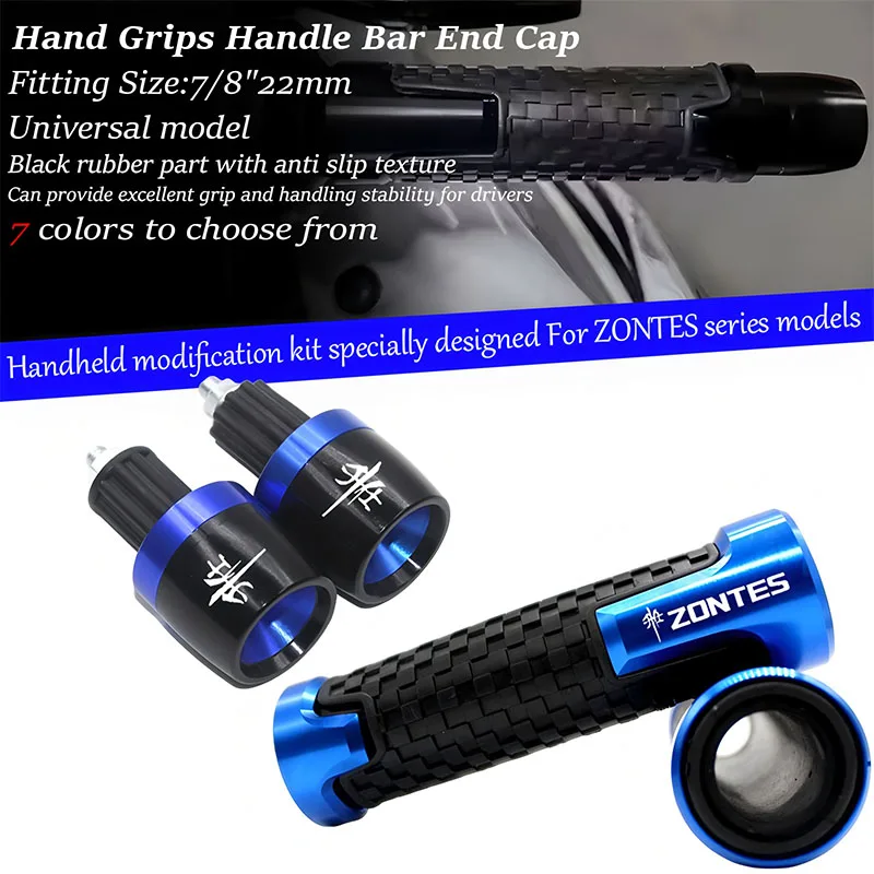 Fit For ZONTES 368G 368 350 D/M/E/K/G/R/T/S/V 310R 310X 310V ZT125 T310 GK350 ZT250 Motorcycle CNC Hand Grips Handle Bar End Cap