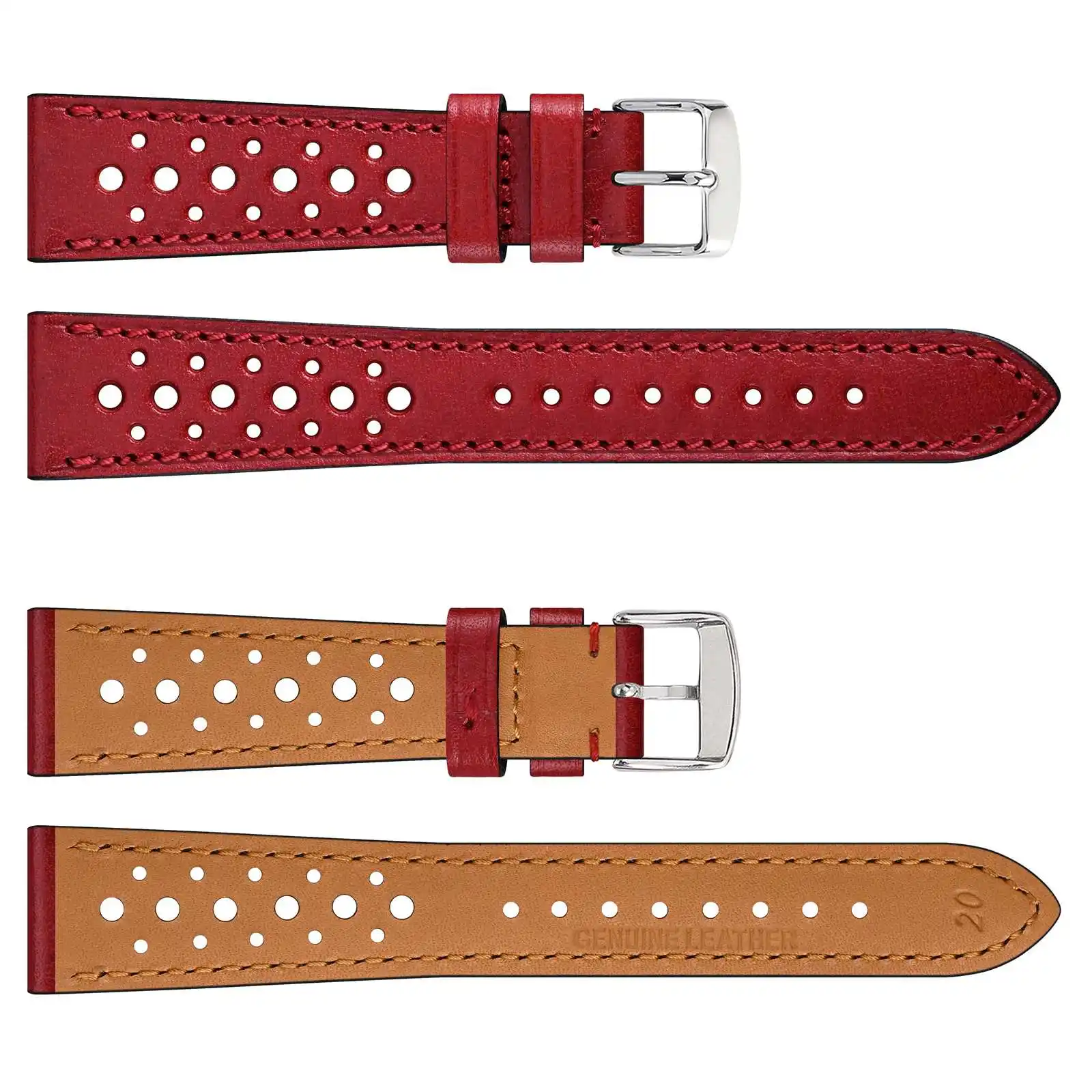 ANBEER Leather Watch Strap 18mm Watch Strap Watch Band for Men and Women Smartwatch Band 20mm 22mm Calfskin leather Watchband