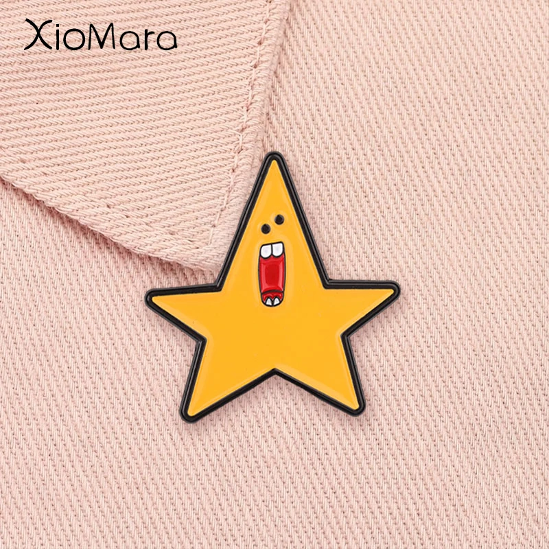 Funny Screaming Super Star Enamel Pin Geek Videogame Nostalgic Game Peripheral Brooch Lapel Badge Jewelry Gift for Gamer Friends