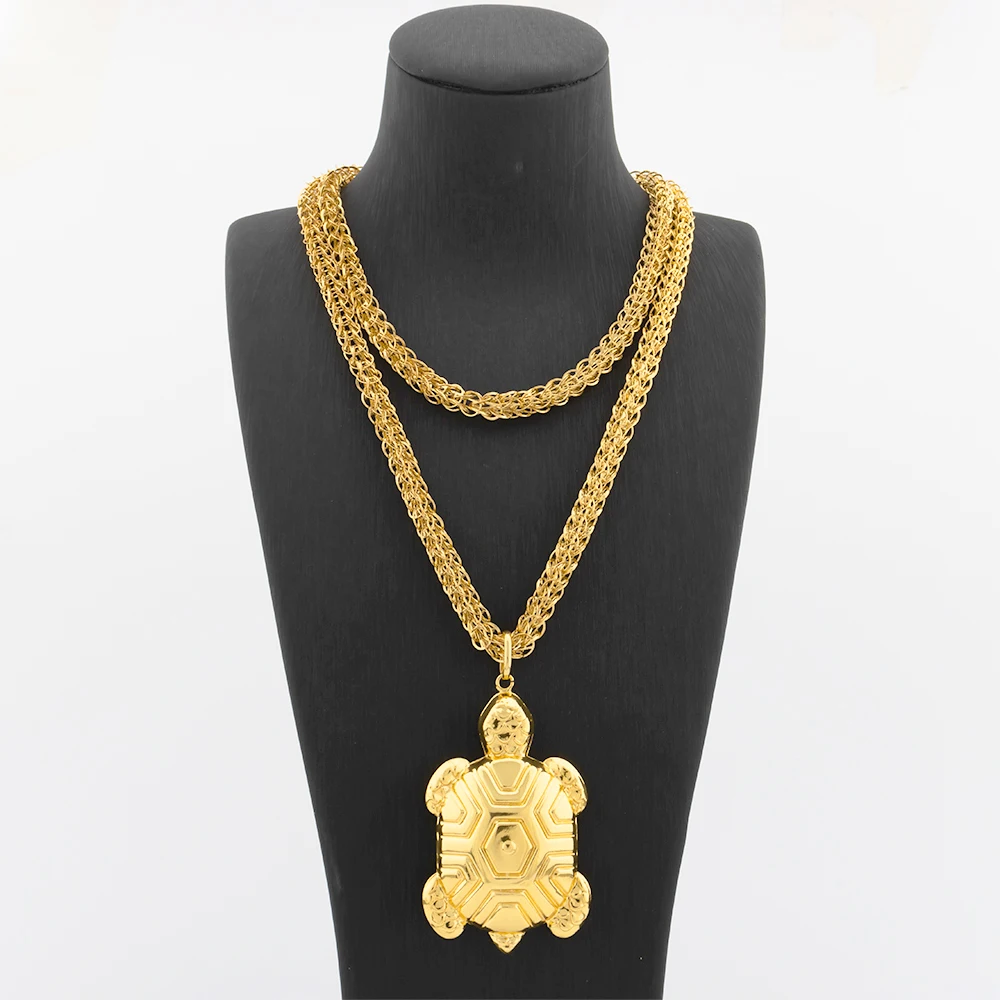 Map of Africa Pendant with 100cm Chain Women Men Big Size Gold Plated Neckalce Pendant Dubai African Fashion Jewelry Accessory