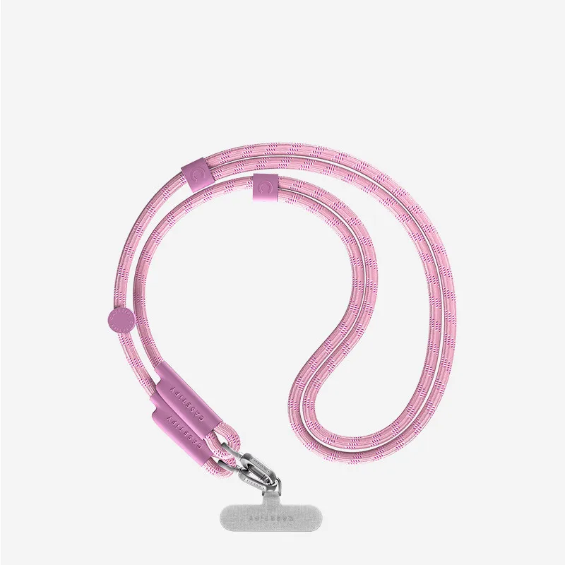 CASETiFY Woven Cord Phone Strap Set Cool Gray / Soft Mist Purple Compatible with all iPhone models Phone accessory lanyard strap view 3