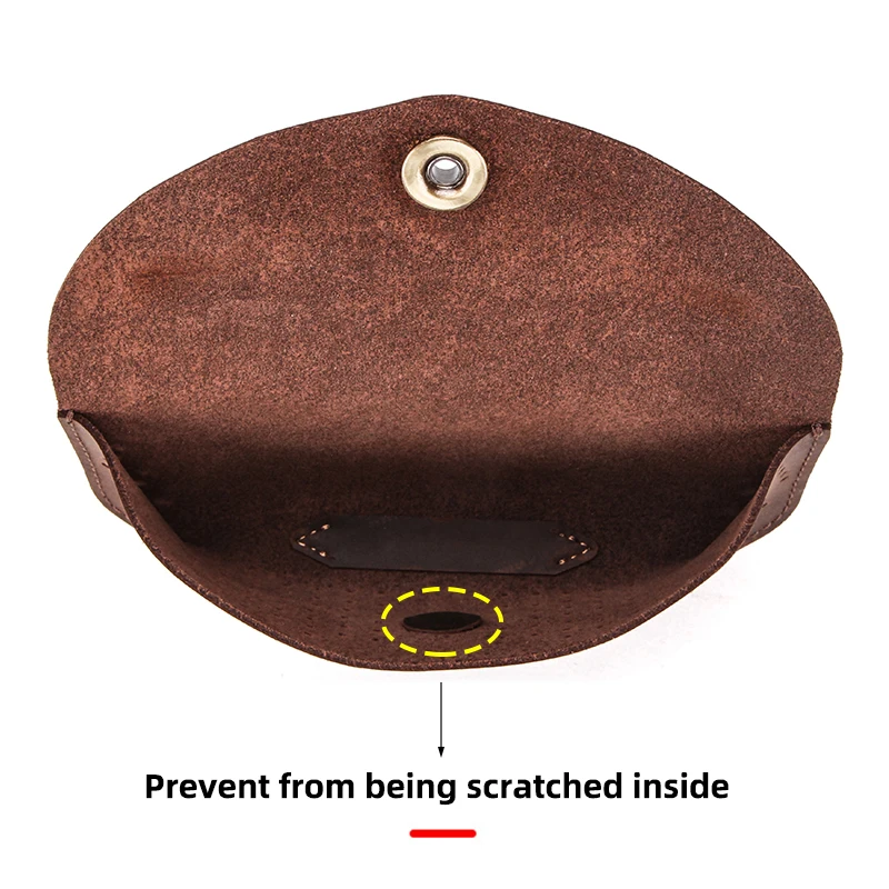 Vintage Genuine Leather Eyeglasses Case Sunglasses Pouch Bag  Protector Box Travel Portable Eyewear Glasses Holder For Men Women