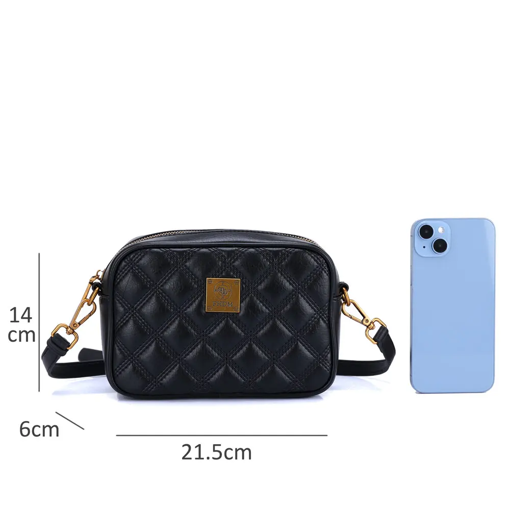 Simple fashion rhombus camera bag new crossbody bag temperament PU casual style bag shoulder bag messenger bag mobile phone bag