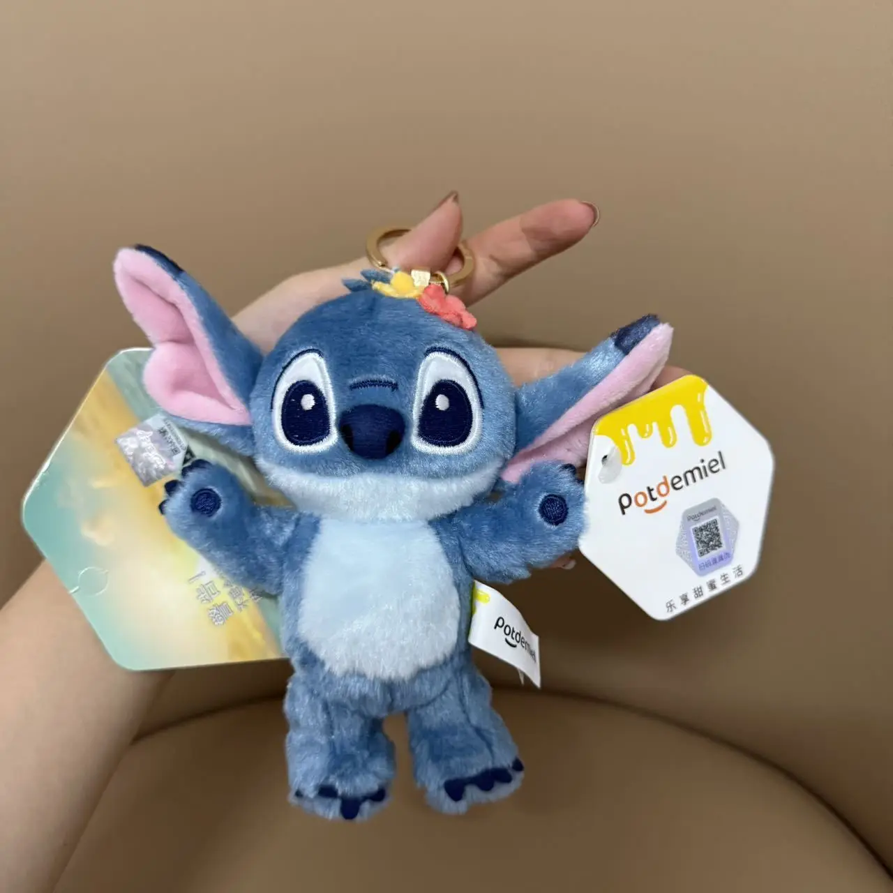 Novo disney dos desenhos animados anime lilo & stitch boneca de pelúcia mochila pingente chaveiro do carro bonito brinquedos de pelúcia presente aniversário das crianças