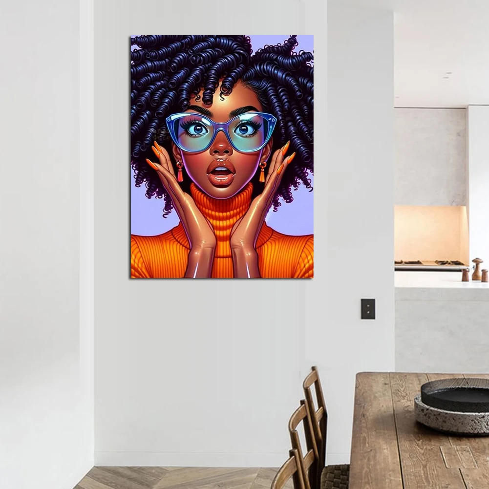 DIY Diamond Painting Black Fashion Girl New 2024 Amazing 5D DIY Diamond Mosaic Embroidery Cross Stitch Kits Home Decor