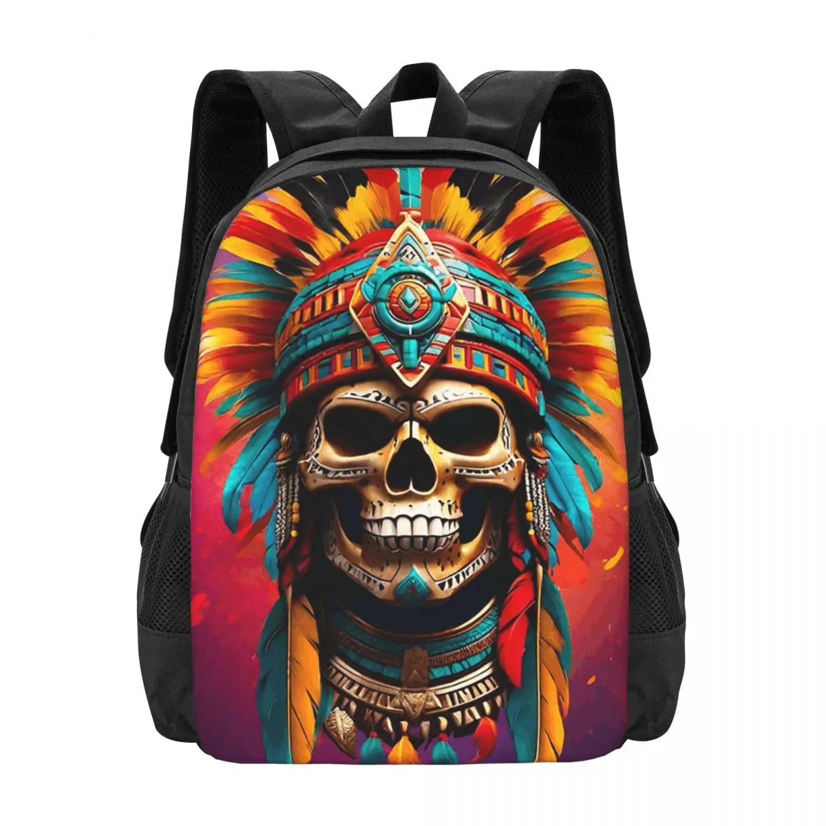 Aztec Skull7 Backpack Hot Sale Daypack Large Capacity Children BookBag School Bag Shoulder Bags for Men Women