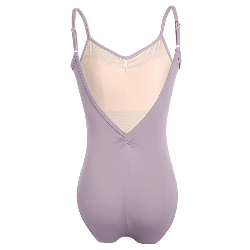 Woman Ballet Leotards Classic Camisole Dance Leotards High Elasticity Gymnastic Leotards Nylon V Back Ballet Bodysuit Adult