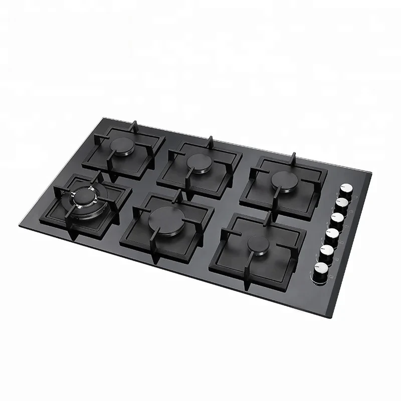 가전제품 90cm 강화유리 상판 가스레인지 6구 천연가스 쿡탑 (PGR9061G-BCB)