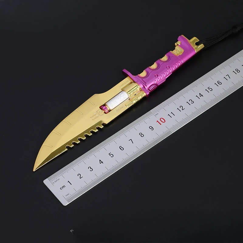 Periféricos de juego Valorant de 18cm/7,08 pulgadas, cuchillo de tiro, modelos de armas de Metal, espada samurái, colgantes decorativos, manualidades, juguetes de regalo para niños