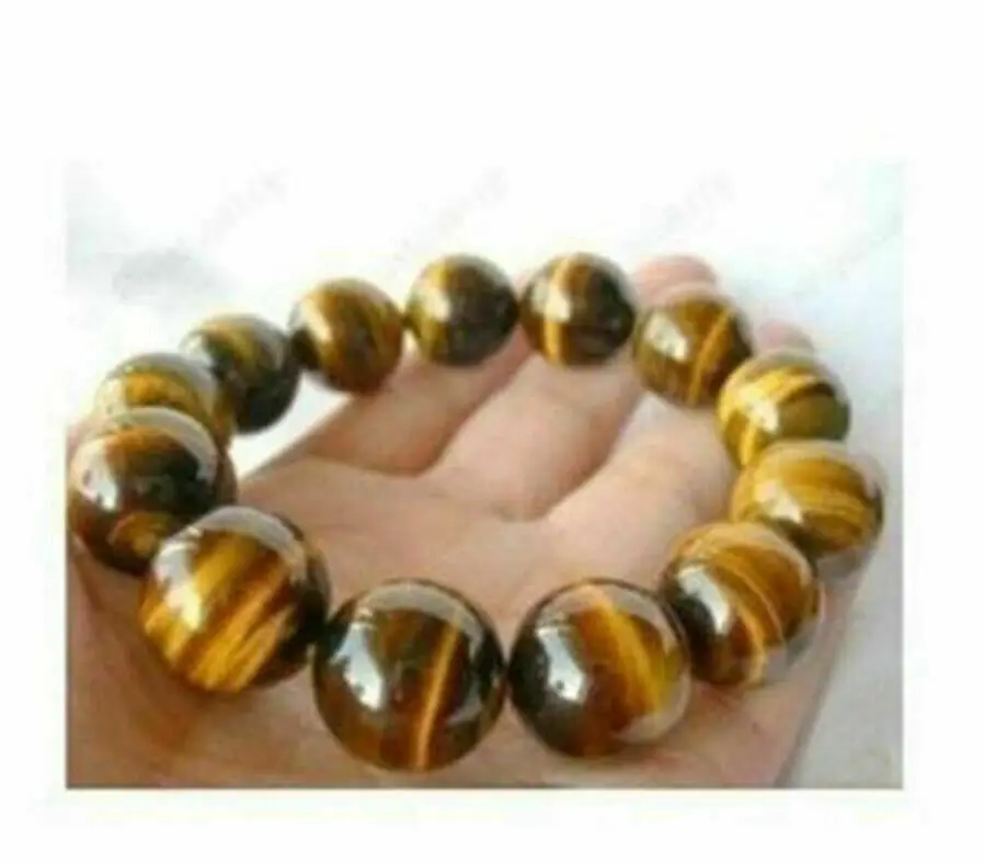10mm African Roar Natural Yellow Tiger's Eye Round Gemstone Beads bracelet 7.5
