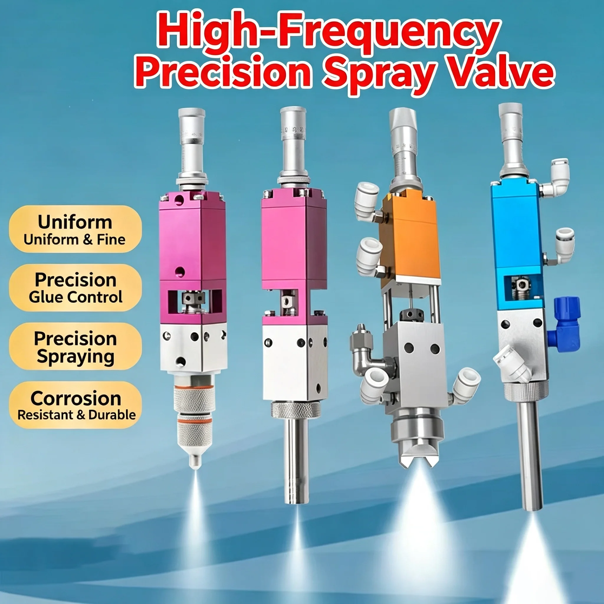 PCB Pneumatic Adhesive Alcohol, Paint Spray Precision High-Frequency UV Glue Spray Valve Fan Atomization Conformal Coating for