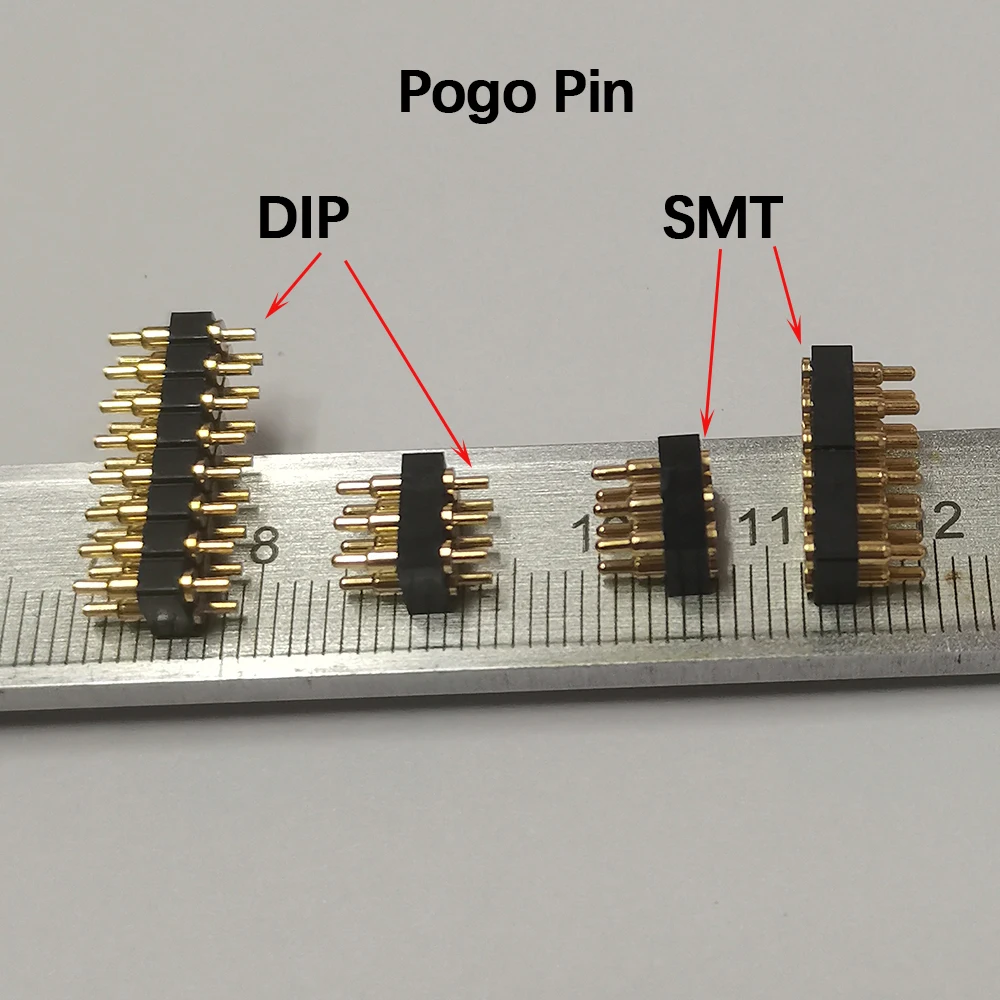 1PC DC Plug Pogo Pin Connector SMT DIP 2.54mm Pitch 2345681012141620Pin Dual Row Spring Loaded Probe Header PCB Battery Charge
