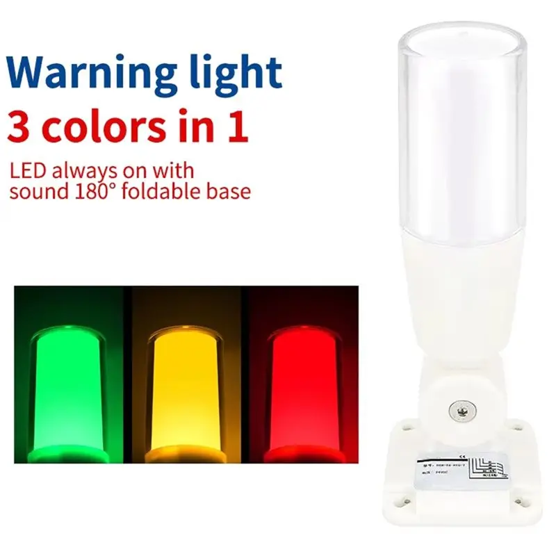 Warning Light CNC Machine Tool Equipment Indicator Integrated 3 Color LED Alarm Signal Single Layer DC 24V-AA26