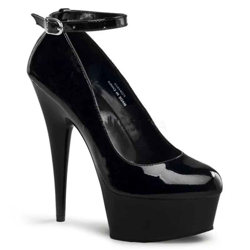 Sexy model stage performance heels, 15cm super high heels. Waterproof table lacquer PU fashion single shoes