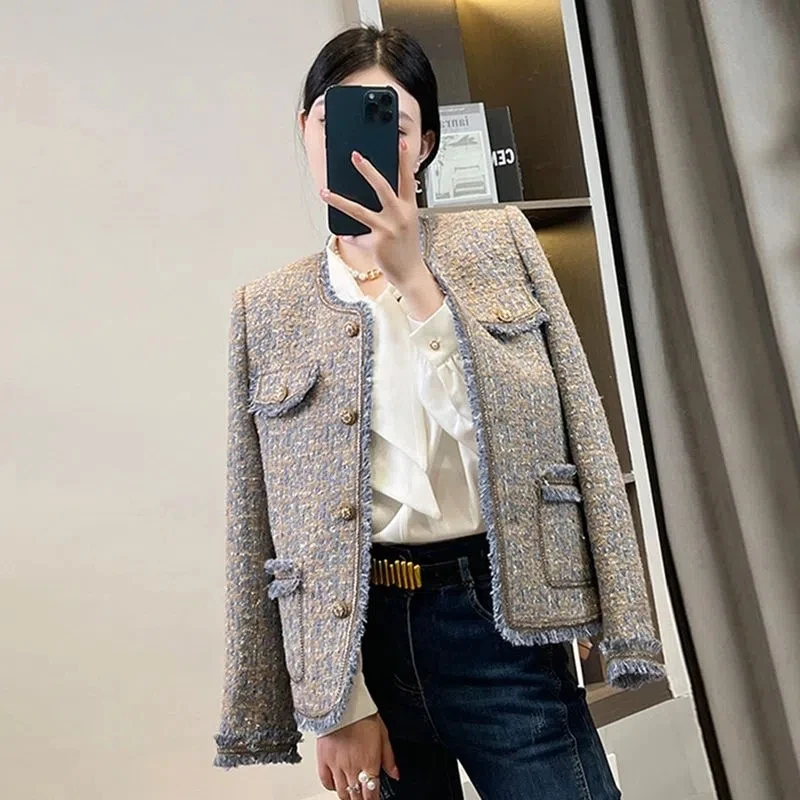 Blazer Coat Vintage Long Sleeve Fragrant Women\'s 2022 Autumn Winter New Casual Fashion Ladies Suits