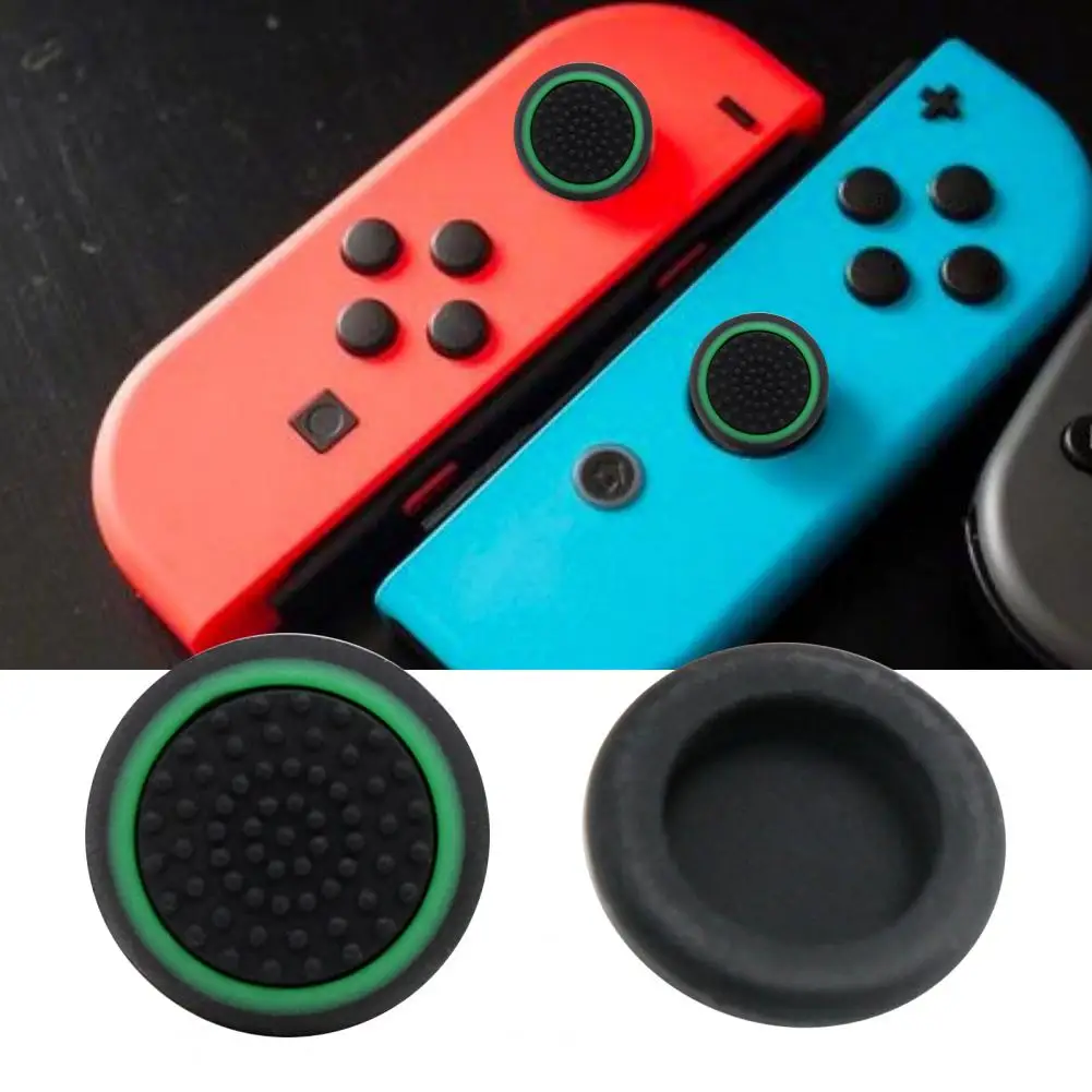 2 Pcs Thumbstick Cap Anti-slip Round Dust-proof Luminous Game Component Joystick Soft Silicone Thumbstick Cover For Switch OLED