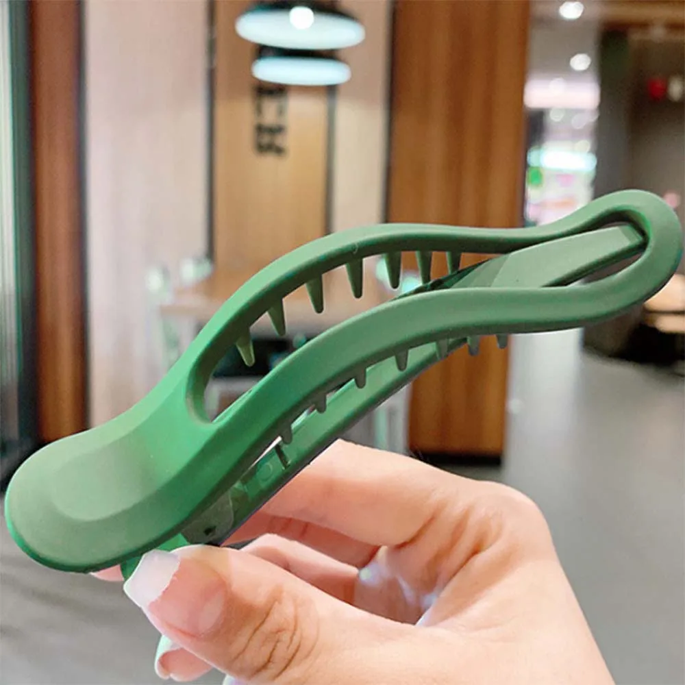 Simple Wild Women Girls Matte Seamless Duckbill Clip Face Wash Hairpin Hair Claw Plastic