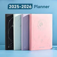 Astronomy Schedule Notebook English Inner 408 Pages 80GSM A5 PU Cover 2025-2026 Daily/Weekly Plan Kawaii Stationery for Students