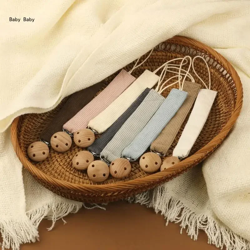 Stylish Baby Pacifier Clip Chain Corduroy Safe & Durable Baby Nipple Clip Teether Clip Durable for Infants