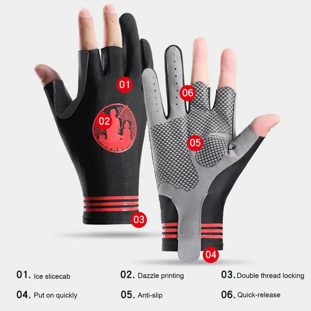 

Anti-slip Design Cycling Gloves Sunscreen Fishing Cycling Gloves with Great Friction Quick-release Feature for Kayaking Boating